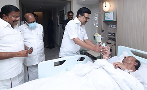 ராமதாஸ், வைகோவை சந்தித்து 
நலம் விசாரித்த முதல்வா் ஸ்டாலின்!
