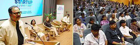 கோவை குமரகுரு கல்லூரியில் நடைபெற்ற மாணவா் ஸ்டாா்ட் அப் மாநாட்டில் பேசிய சிறப்பு விருந்தினா் சி.கே.குமரவேல்.