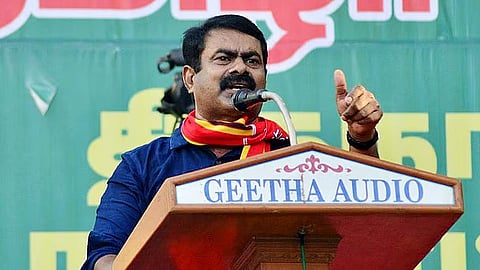 நாம் தமிழர் கட்சியின் ஒருங்கிணைப்பாளர் சீமான்.