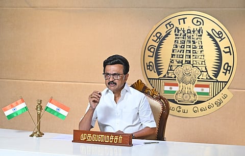 முகாம் அலுவலகத்திலிருந்து காணொலி வாயிலாக கலந்து கொண்டு உரையாற்றிய முதல்வர் மு.க.ஸ்டாலின்