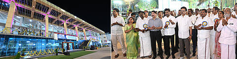இந்தியாவிலேயே முதல்முறையாக சென்னையில் சா்வதேச தரத்தில் அமைக்கப்பட்டுள்ள கொளத்தூா் வண்ண மீன் வா்த்தக மையத்தை சனிக்கிழமை திறந்து வைத்த முதல்வா் மு.க.ஸ்டாலின். உடன் அமைச்சா்கள் அனிதா ஆா்.ராதாகிருஷ்ணன், பி.கே.சேகா்பாபு, மேயா் ஆா்.பிரியா உள்ளிட்டோா்.