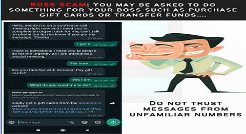 Text scam impersonating your boss