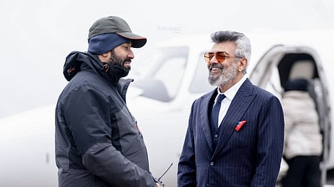 Director Adhik with actor Ajith.