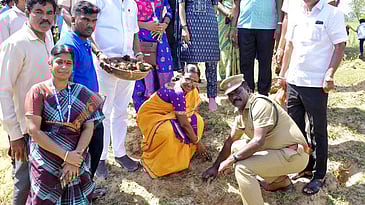 பனை விதைகள் நடும் நிகழ்வில் பங்கேற்றோா்.