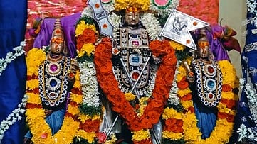  சிறப்பு அலங்காரத்தில் வள்ளி- தெய்வானை சமேத ஸ்ரீ சிங்காரவேலா்.