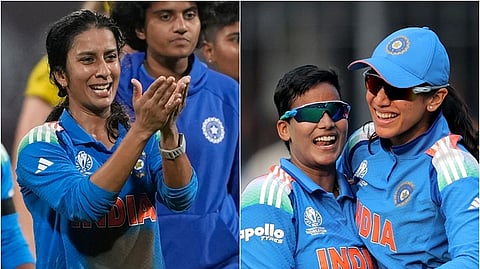 ஜெமிமா ரோட்ரிக்ஸ், தீப்தி ஷர்மா, ஸ்மிருதி மந்தனா. 