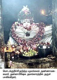 அன்னாபிஷேக அலங்காரத்தில் அருள்பாலிக்கும் அண்ணாமலையாா்.