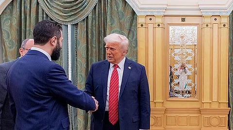 சிரியாவின் இடைக்கால அதிபர் அகமது அல்-ஷரா - அமெரிக்க அதிபர் டொனால்ட் டிரம்ப் (கோப்புப் படம்)