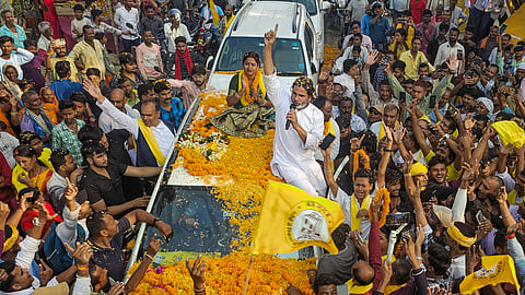 பிகார் தேர்தல் பிரசாரத்தில் ஜன்சுராஜ் கட்சித் தலைவர் பிரசாந்த் கிஷோர்.