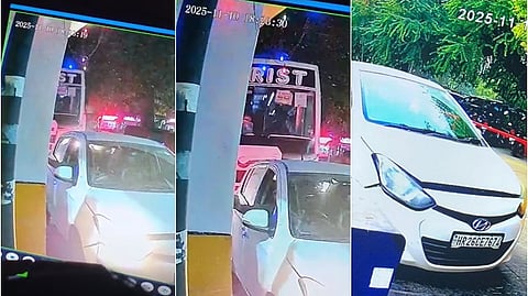 கண்காணிப்பு கேமராவில் சிக்கிய காரின் பதிவுகள்.