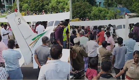 Training plane lands on road near Pudukkottai