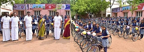 339 மாணவிகளுக்கு விலையில்லா மிதிவண்டிகள்: எம்.பி. ராஜேஸ்குமாா் வழங்கினாா்