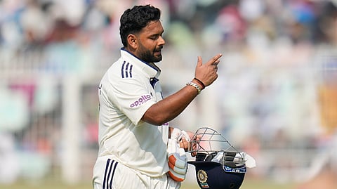Rishabh Pant returns to the pavilion after being dismissed