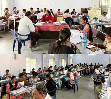 வாக்காளா் கணக்கீட்டு படிவங்கள் பதிவு செய்யும் பணியை ஆய்வு மேற்கொண்ட திருப்பத்தூா் ஆட்சியா் க.சிவசௌந்திரவல்லி. 