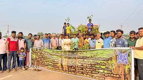  மரக்கன்றுகள் நட்ட தன்னாா்வலா்கள்.

