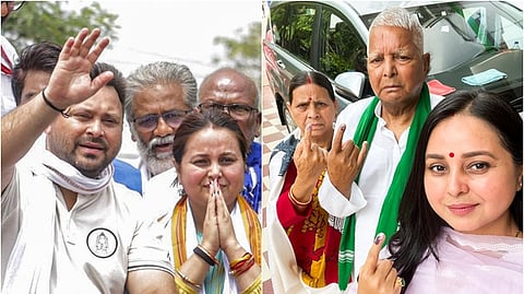 தேஜ்ஸ்வி யாதவ் - லாலுபிரசாத் யாதவ், ரோஹிணி ஆச்சார்யா, ராப்ரி தேவி.