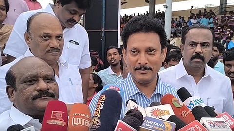 அன்பில் மகேஷ் செய்தியாளர்களுக்கு அளித்த பேட்டி