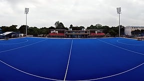 மதுரையில் 14-ஆவது ஜூனியா் உலகக் கோப்பை ஹாக்கி போட்டிக்குத் தயாராகும் மைதானம்