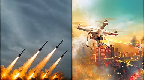 ட்ரோன், ராக்கெட் தாக்குதல்.