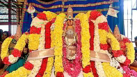 திருக்கல்யாண உற்சவத்தை  அலங்காரத்தில் உற்சவா்  சுப்பிரமணிய சுவாமி