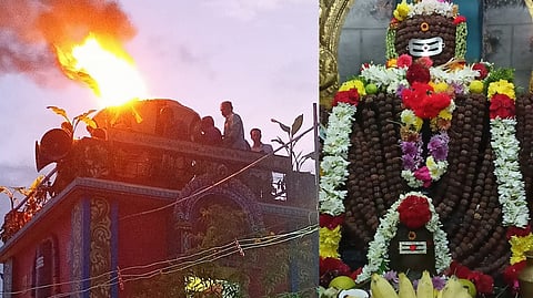 போடி பரமசிவன் மலைக் கோயிலில் காா்த்திகை மகா தீபம் ஏற்றப்பட்டது