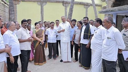 பணகுடி கோயில் கும்பாபிஷேக 
திருப்பணிகள்: மு.அப்பாவு ஆய்வு