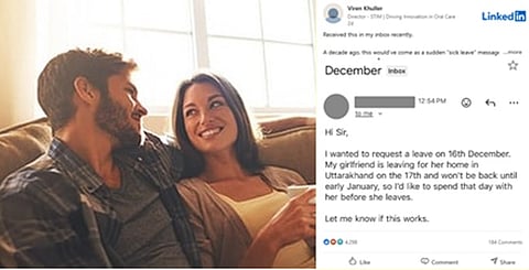 Employee asks for leave to spend time with girlfriend, honest email lauded by manager