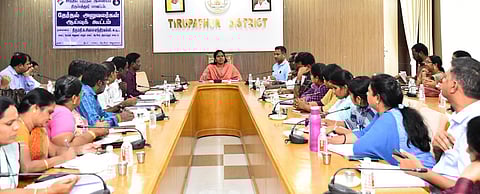 கூட்டத்தில் பேசிய ஆட்சியா் க.சிவசௌந்திரவல்லி 