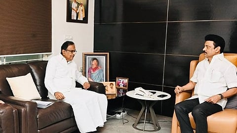 P. Chidambaram meets with Chief Minister M.K. Stalin