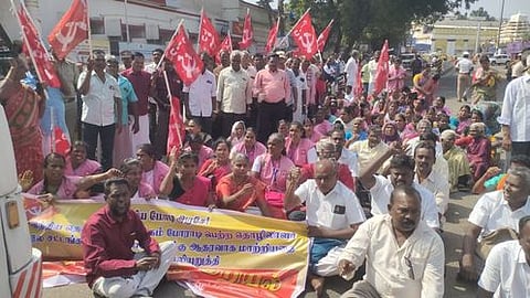 சிஐடியுவினா் மறியல்: 150 போ் கைது