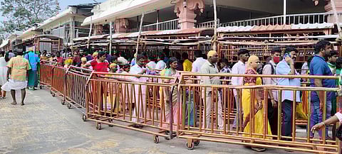 தோ்வு விடுமுறை: பழனியில் குவிந்த பக்தா்கள்