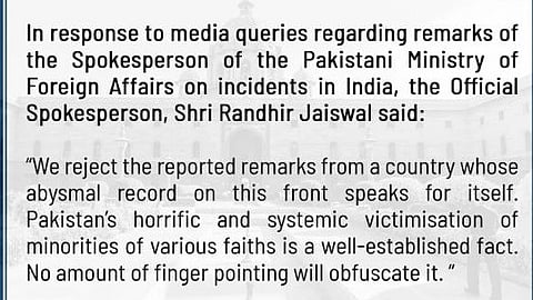 சிறுபான்மையினா் துன்புறுத்தல்: பாகிஸ்தான் கருத்துக்கு இந்தியா மறுப்பு