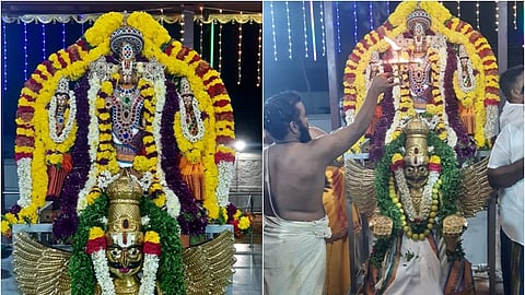 சொர்க்கவாசல் வழியாக வந்து பக்தர்களுக்கு அருள் பாலித்த சேவூர் கல்யாண வெங்கட்ரமண பெருமாள்.