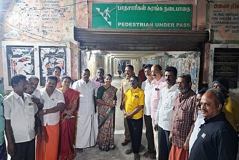 அரக்கோணம் இரட்டைக்கண் வாராவதி பிரச்னை: பாதசாரிகள் நலனுக்காக மூன்றாவது கண் சுரங்கப்பாலம் திறப்பு