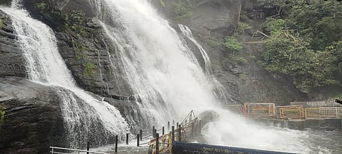 குற்றாலம் அருவிகளில் வெள்ளப்பெருக்கு