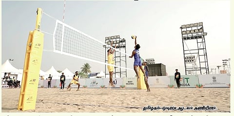 பீச் வாலிபாலில் தமிழகம் அபாரம்