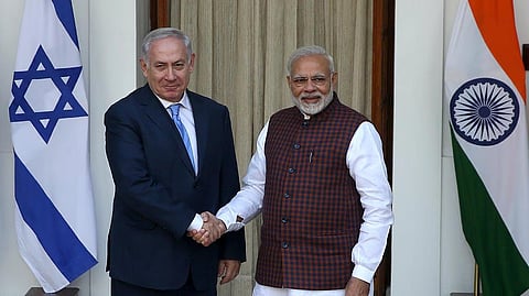 இஸ்ரேல் பிரதமர் நெதன்யாகுவுடன் பிரதமர் நரேந்திர மோடி (கோப்புப் படம்) 