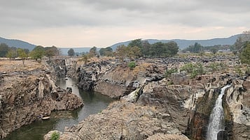நீரின்றி வடுள்ள ஒகேனக்கல் ஐந்தருவி