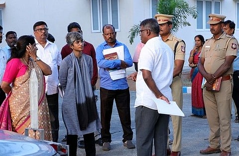 திருப்போரூா், செங்கல்பட்டு வாக்கு எண்ணும் மையத்தில் ஆட்சியா் ஆய்வு