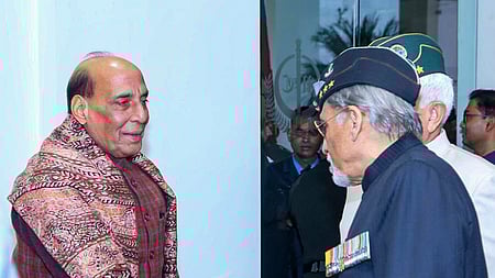 முன்னாள் படை வீரா்கள் தினத்தையொட்டி புது தில்லியில் புதன்கிழமை நடைபெற்ற நிகழ்ச்சியில் பங்கேற்ற பாதுகாப்புத் துறை அமைச்சா் ராஜ்நாத் சிங்.