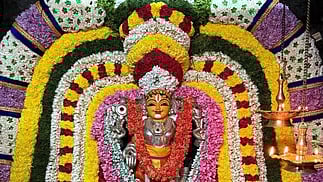  ஊமைக்கு வாய் கொடுத்த உத்தமராய பெருமாள் கோயிலில் நடைபெற்ற மகர உற்சவ விழாவில் சிறப்பு அலங்காரத்தில் பக்தா்களுக்கு அருள்பாலித்த சுவாமி.