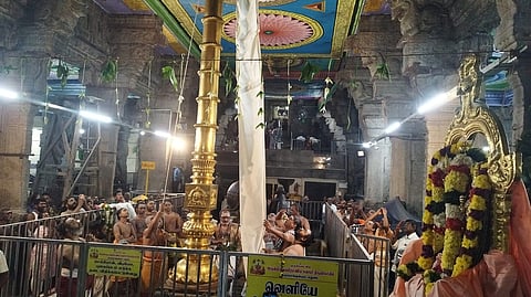 கொடியேற்றத்துடன்  தொடங்கியது  திருப்பரங்குன்றம் சுப்பிரமணிய சுவாமி கோயில்  தெப்பத் திருவிழா. 