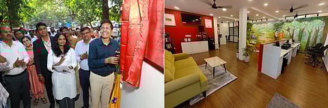 சென்னை ஐஐடி வளாகத்தில் அஞ்சல் அலுவலகத்தை திங்கள்கிழமை தொடக்கி வைத்த சென்னை ஐஐடி இயக்குநா் வி.காமகோடி.