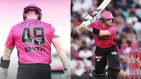 Steve Smith in the Sydney Sixers jersey...