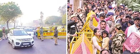 குடியரசு தின கொண்டாட்டங்களுக்காக, தில்லி காவல் துறையின் 30,000க்கும் மேற்பட்ட காவலா்கள் பணியமா்த்தப்பட்டிருந்தனா்.