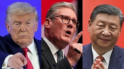 அமெரிக்க அதிபர் டிரம்ப் - பிரிட்டன் பிரதமர் ஸ்டார்மர் - சீன அதிபர் ஷி ஜிங்பிங்