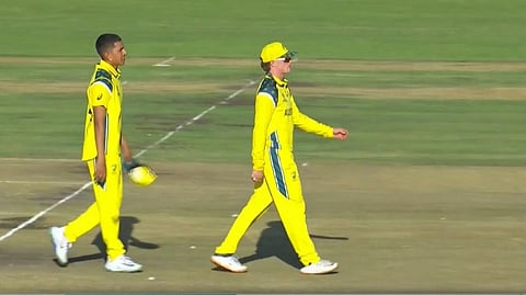 After the victory, the U19 Australian players...