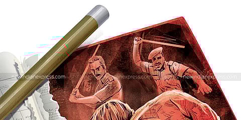 தனியாா் கல்லூரிக்குள் புகுந்து 
மாணவா்கள் மீது தாக்குதல்:
போலீஸாா் விசாரணை!