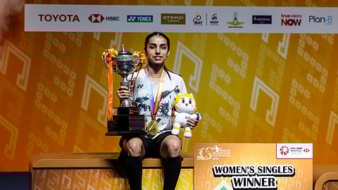 Devika Sihag with the gold medal.