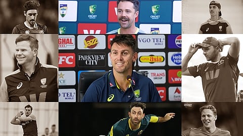 Australian team players. (In the middle - those playing in the World Cup)